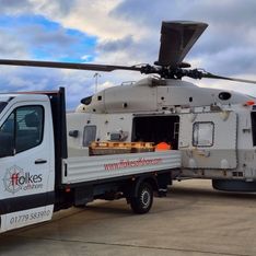 FFolkes Offshore vericle with helicopter in background
